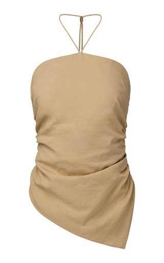 Air Linen Asymmetrical Halter Top | Moda Operandi (Global)