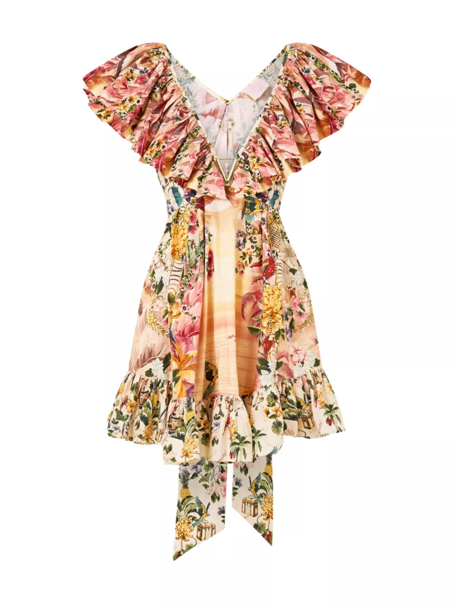 Camilla x White Lotus Frill Hardware Minidress | Saks Fifth Avenue