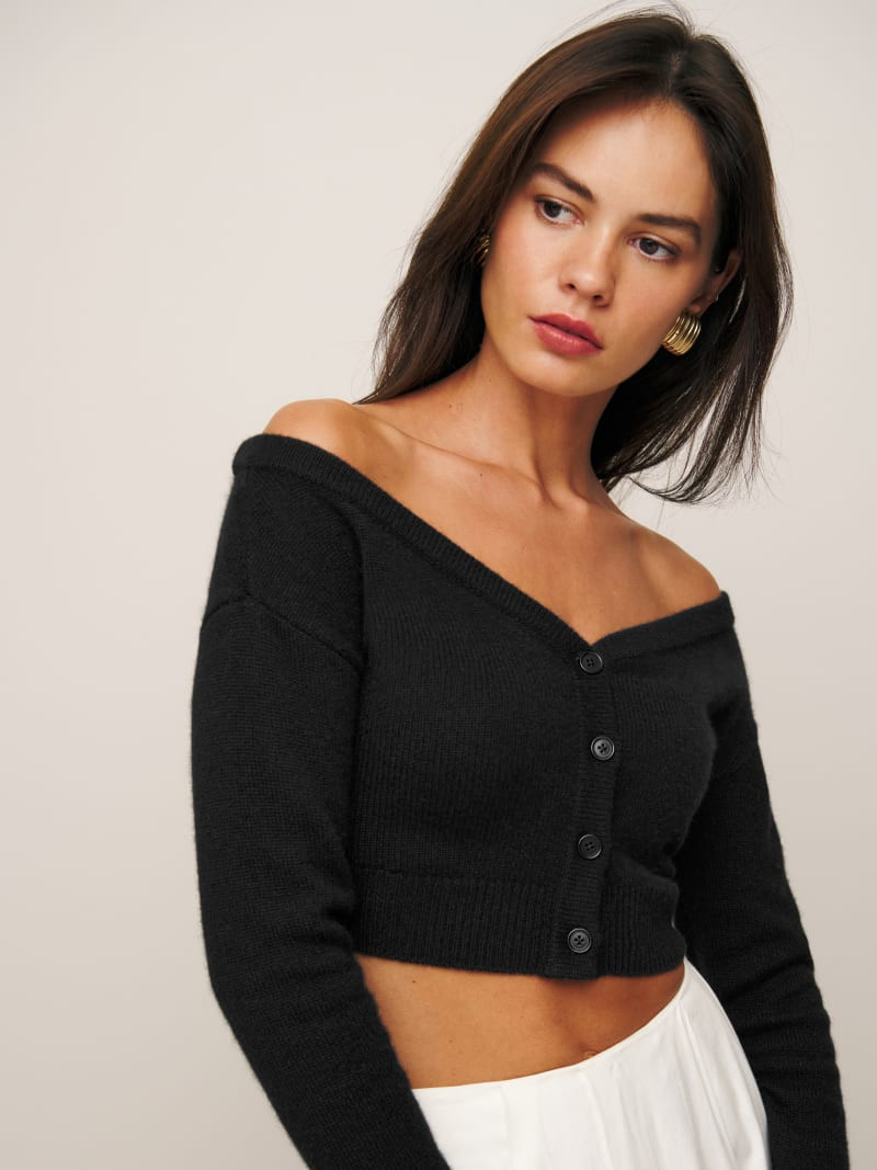 Millie Cashmere Off The Shoulder Cardigan | Reformation (Global)