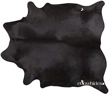 eCowhides Black Brazilian Cowhide Area Rug, Cowskin Leather Hide for Home Living Room (XL) 7 x 6 ... | Amazon (US)