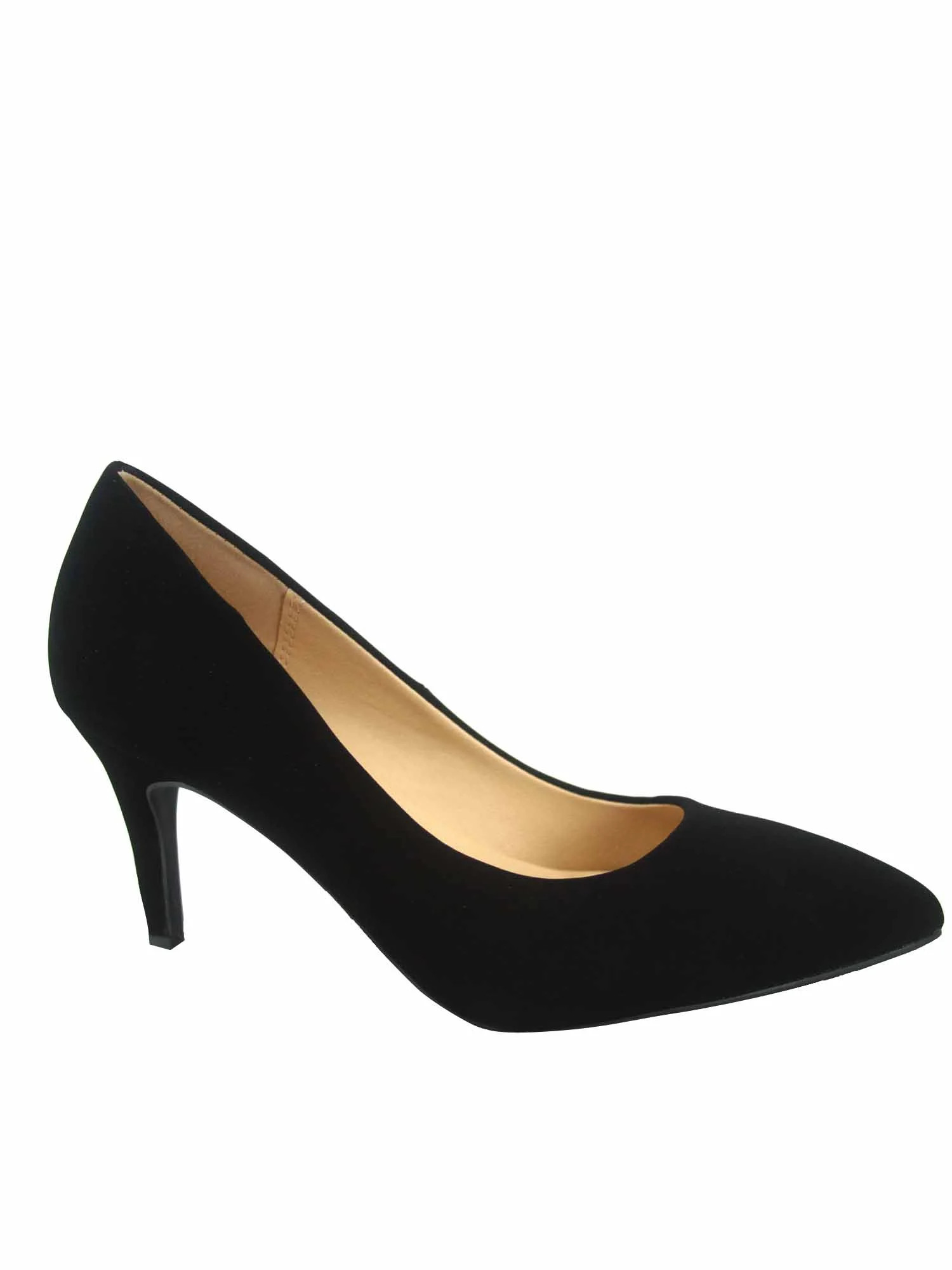 Coen-s Women's Fashion Comfort Pointed Toe Low Heel Pump Dress Shoes ( Black nubuck, 6 ) | Walmart (US)