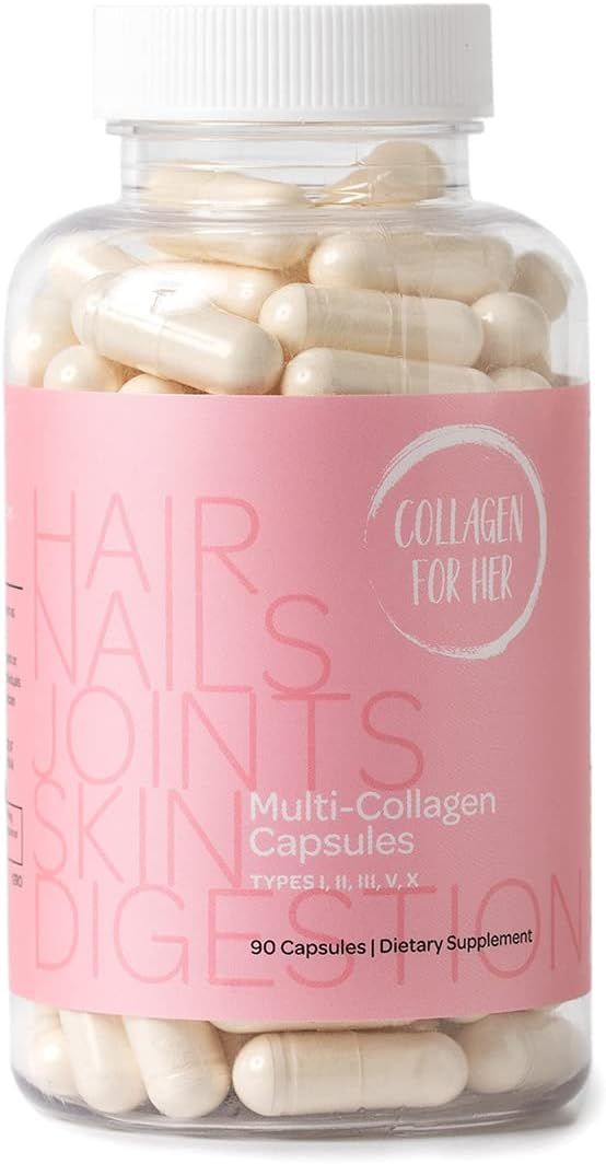 Collagen For Her: Multi Collagen Capsules (Types I, II, III, V, X) Collagen Peptide Protein Capsu... | Amazon (US)