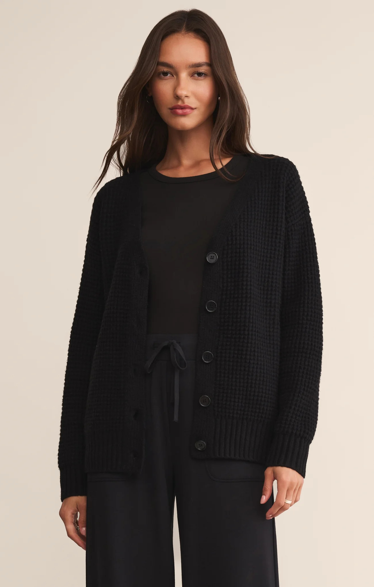 Z SUPPLY Women's Cozette Cardigan, Black, Medium | Z Supply
