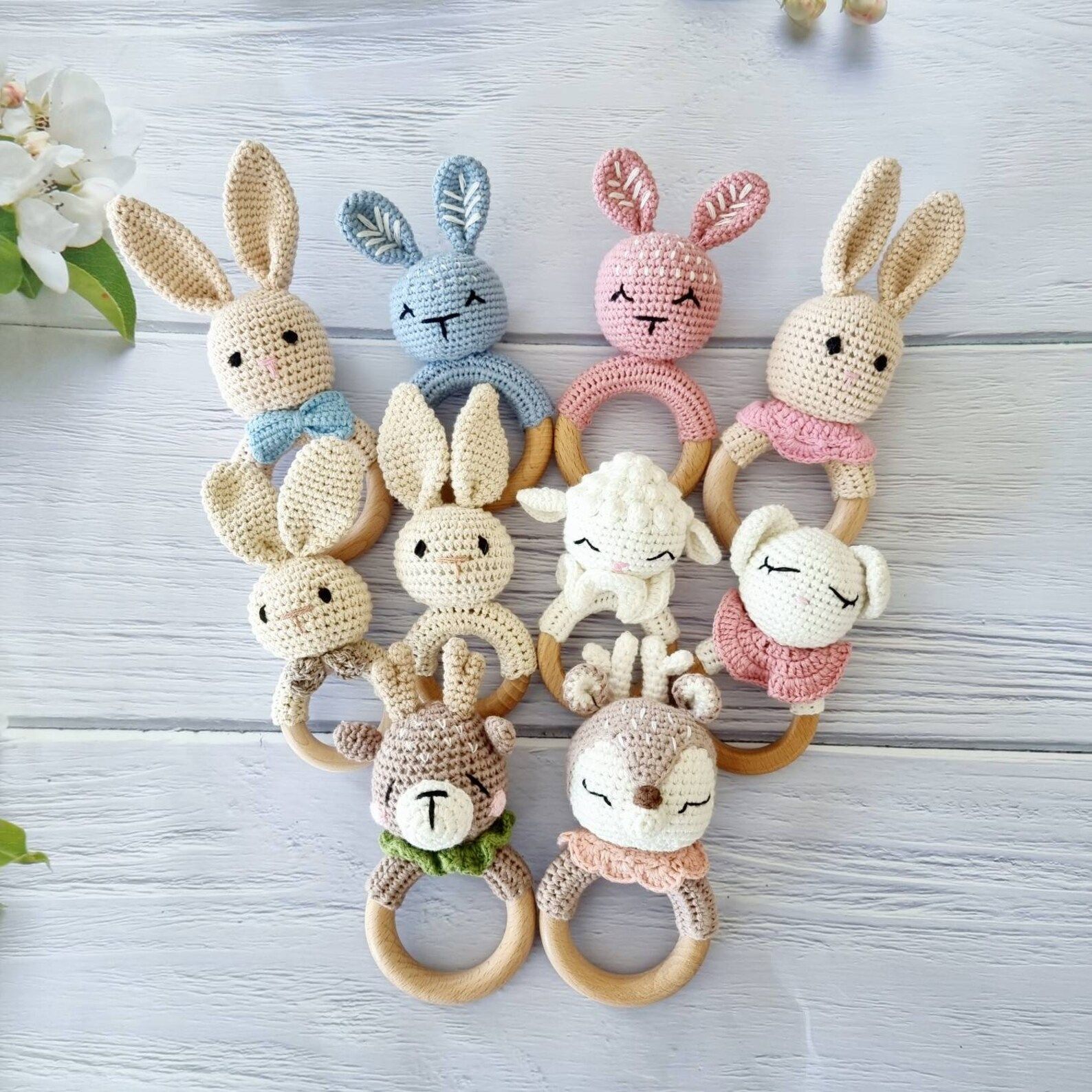 Crochet Rattle Toy  Crochet Bunny  Animal Rattle  Baby | Etsy | Etsy (US)