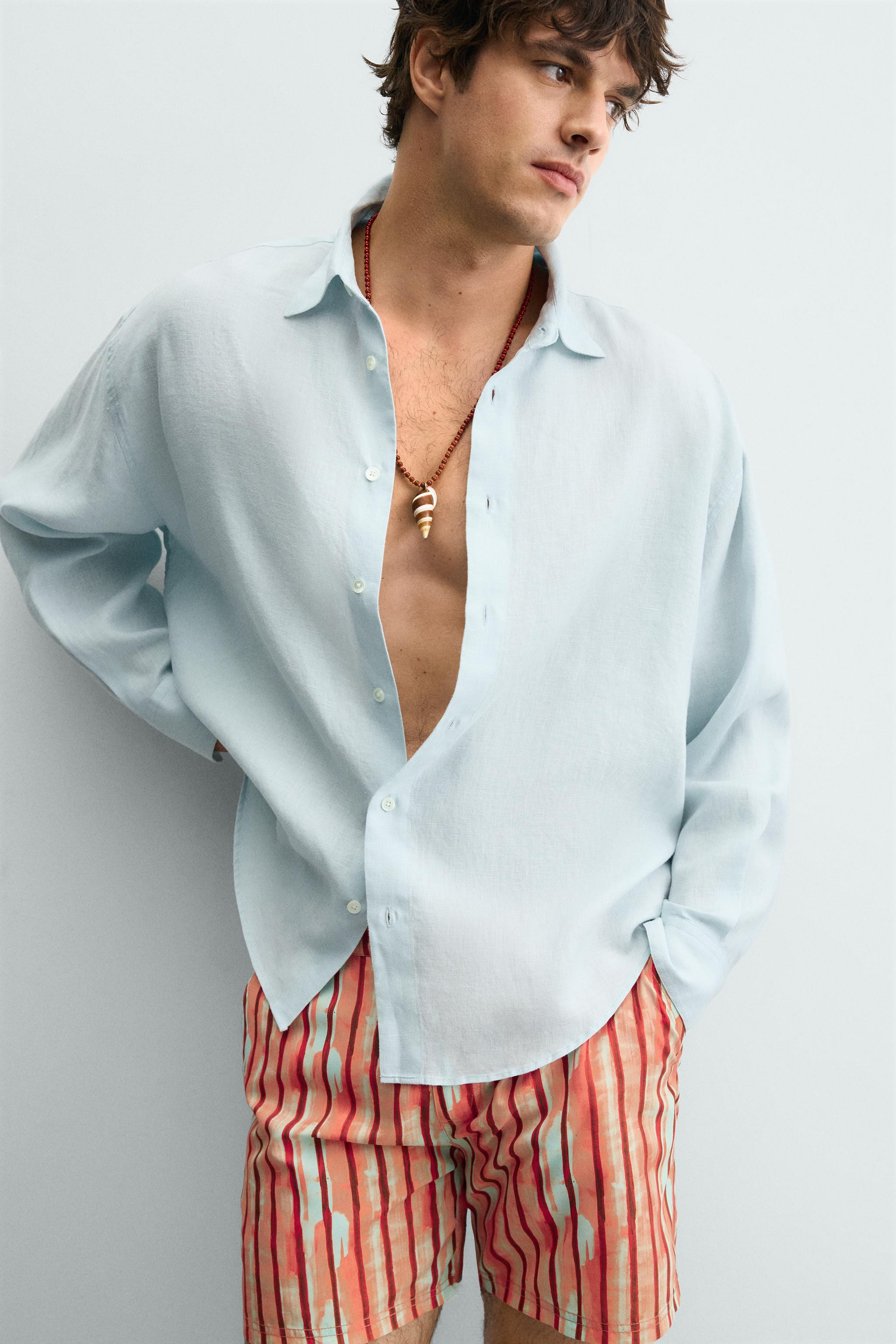 100% LINEN RELAXED FIT SHIRT | Zara UK