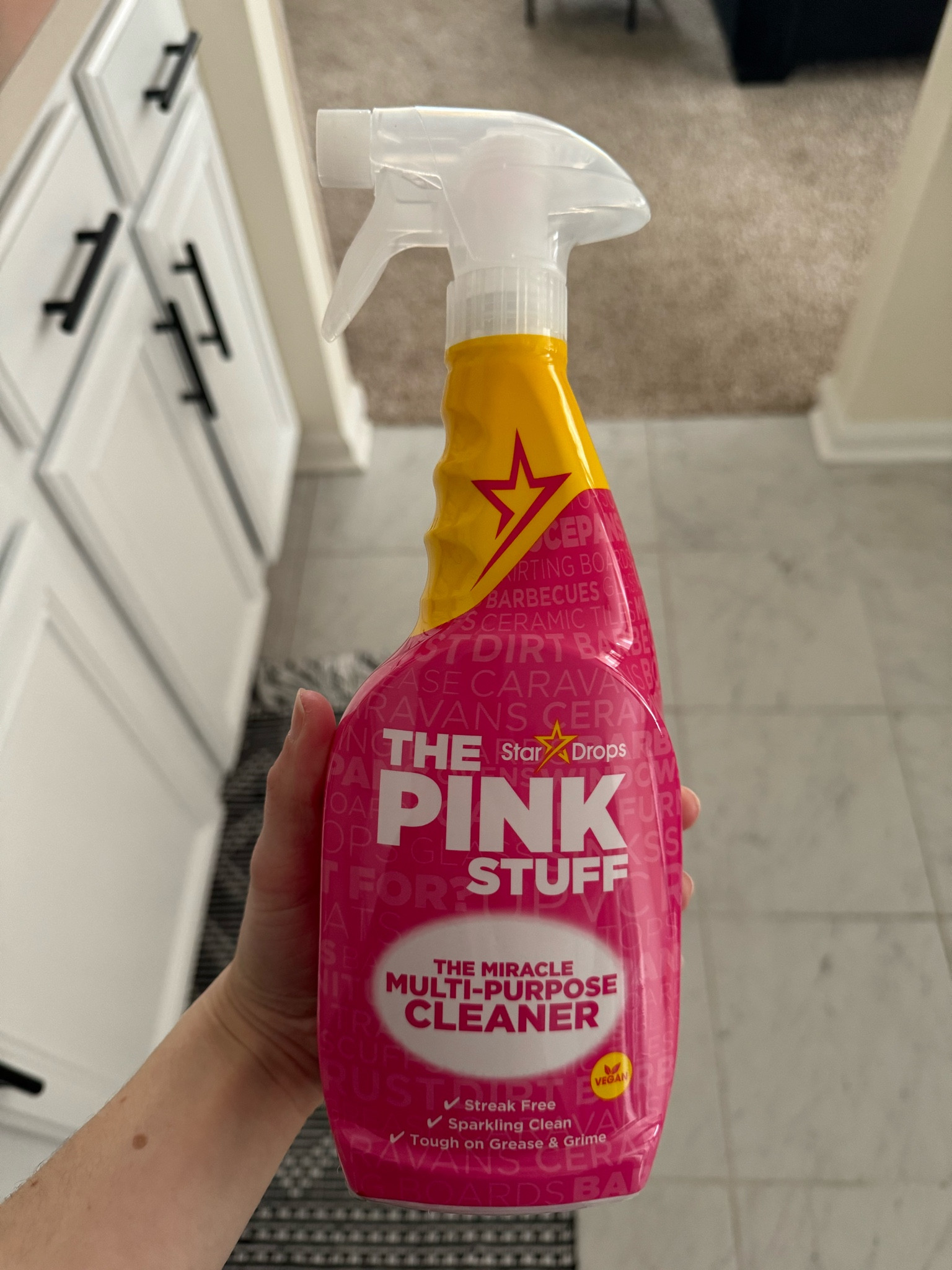 The Pink Stuff Multi Purpose Cleaner 
Bought it from my local grocery store so found one on Amazon for a great price! 

#LTKhome