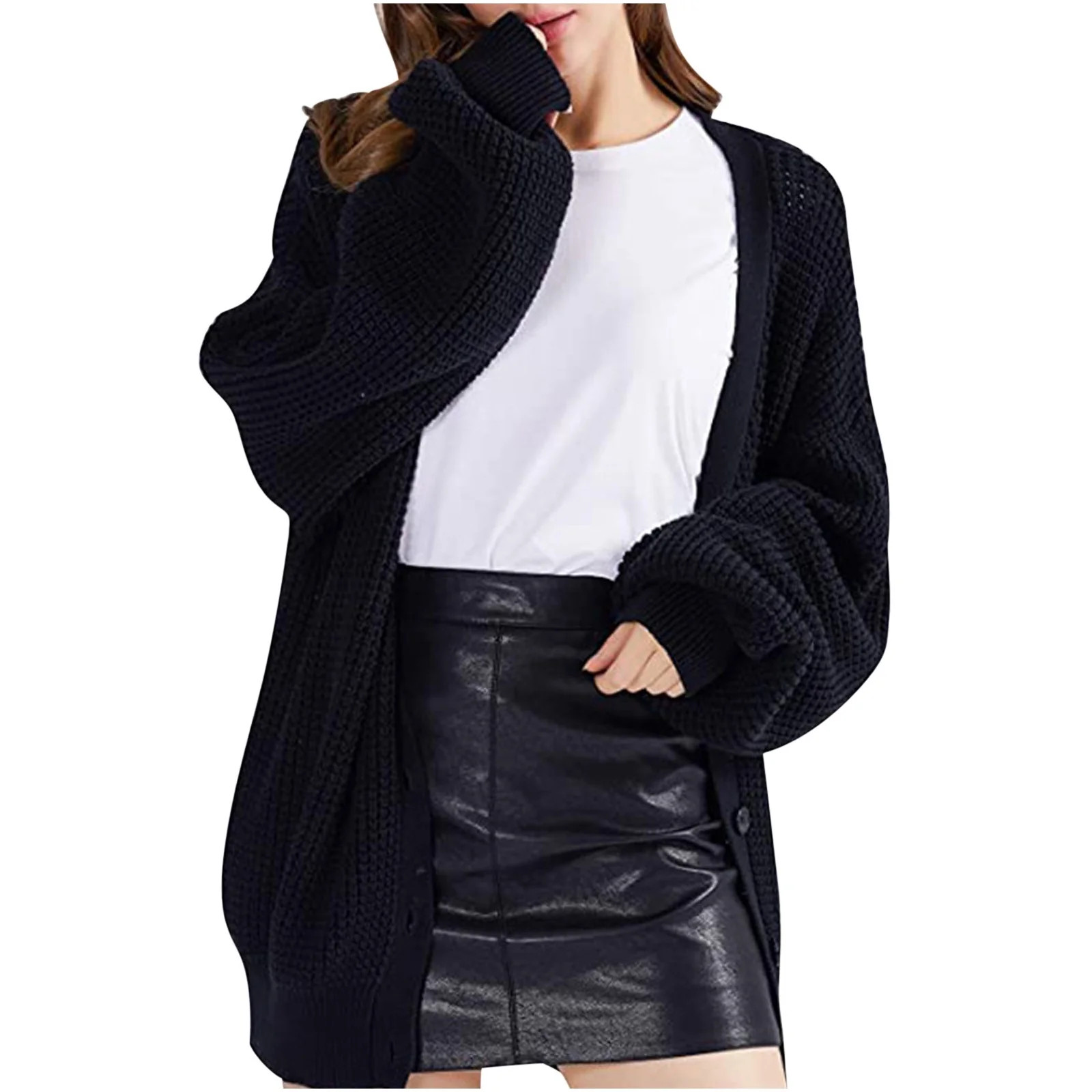 Long Cardigans for Women Fashion Women Casual Long Sleeve V-Neck Button Solid Sweater Ladies Tops... | Walmart (CA)