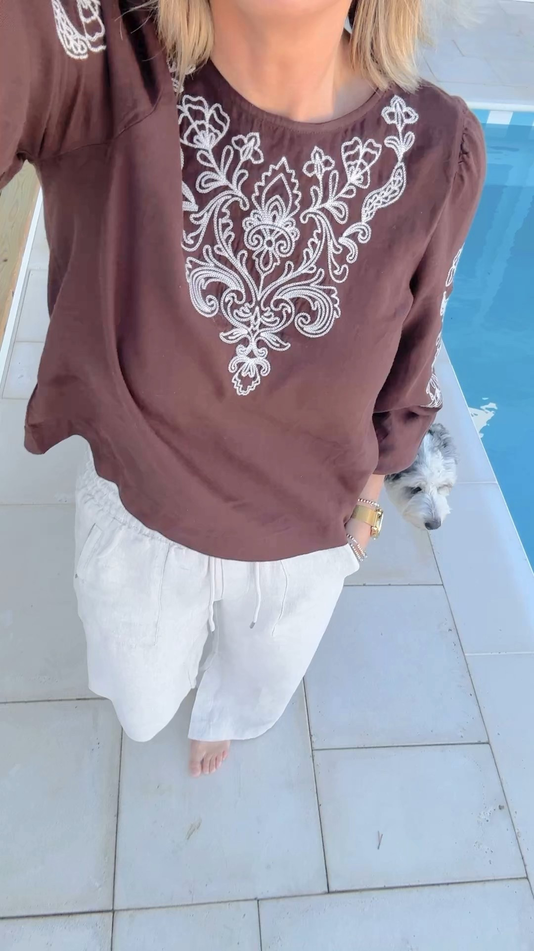 Spring break outfit!  It’s 70 degrees today 🙌🏻🙌🏻. Unusually high for January where I live and I love it. I am in small in the top and xs tall in the linen pants  

#LTKTall #LTKSaleAlert #LTKootd