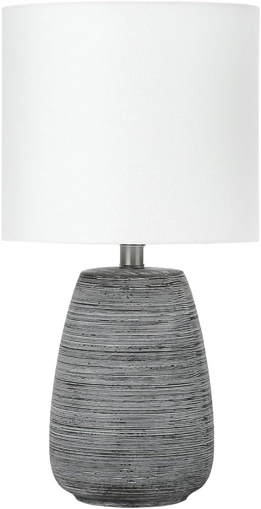 Monarch Specialties I 9633 LightingTable Lamp, Grey Ceramic, Ivory/Cream Shade, Contemporary | Amazon (CA)