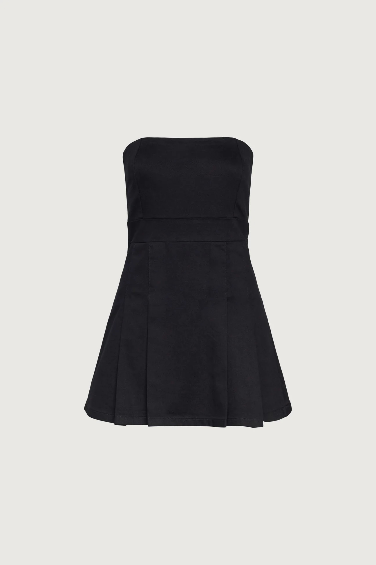 TWILL TUBE PLEATED MINI DRESS | OAK + FORT