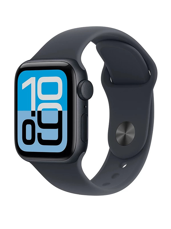 Apple Watch SE 3 (GPS, 2025) 40mm Midnight Aluminium Case with Midnight Sport Band - S/M | Very (UK)