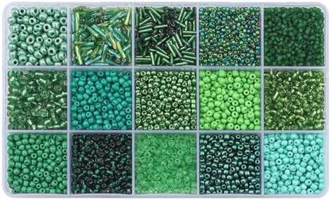 Basigeese Mix 15 Color Glass Seed Beads Tube Beads Glass Bugle Beads Loose Kit for Jewelry Making... | Amazon (US)