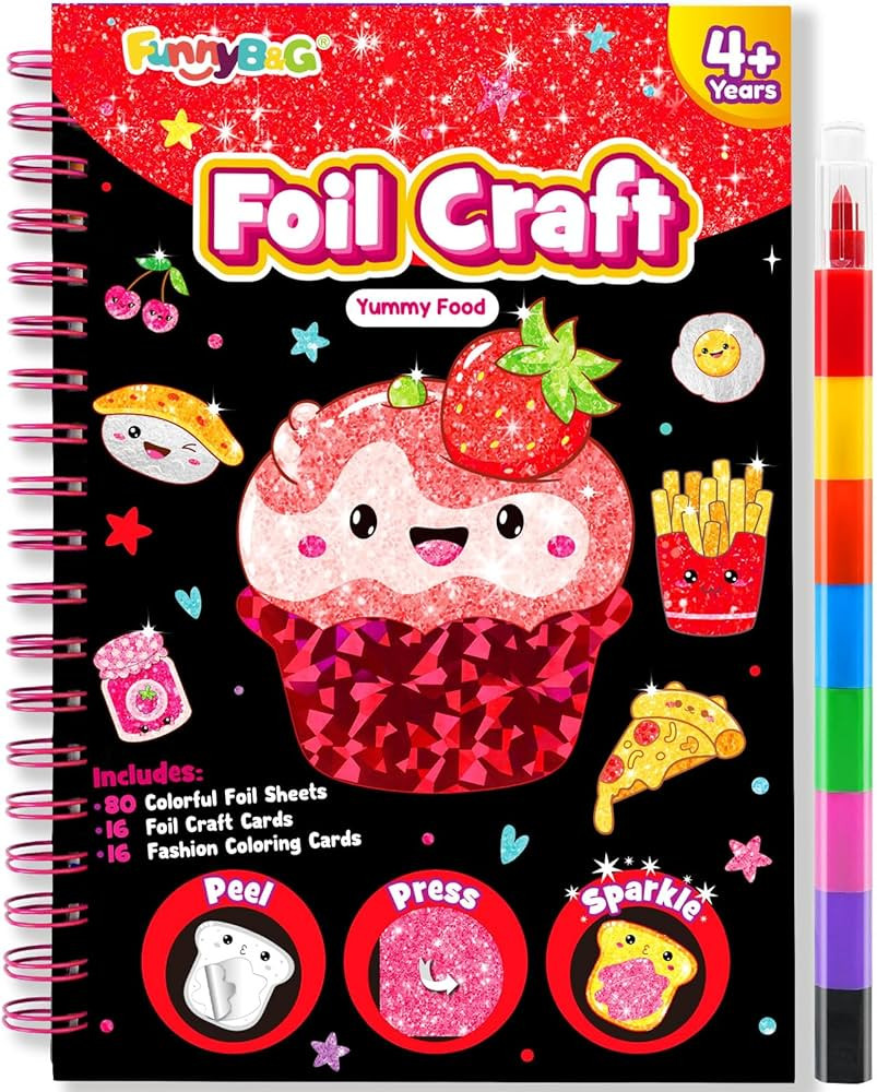 FUNNYB&G Foil Art Crafts for Kids Ages 4-8: Valentines Crafts for Kids 2026,Birthday Gift for Gir... | Amazon (US)