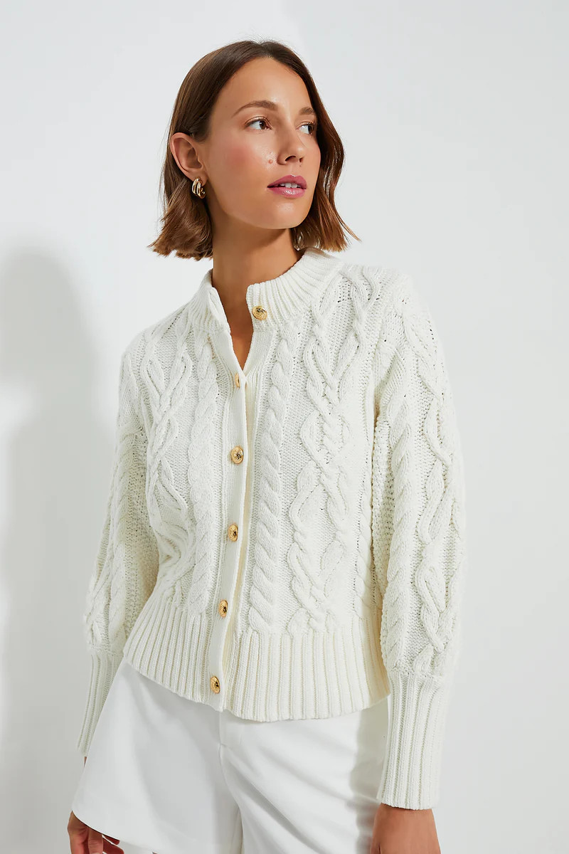 Ivory Cotton Colette Cardigan | Tuckernuck (US)