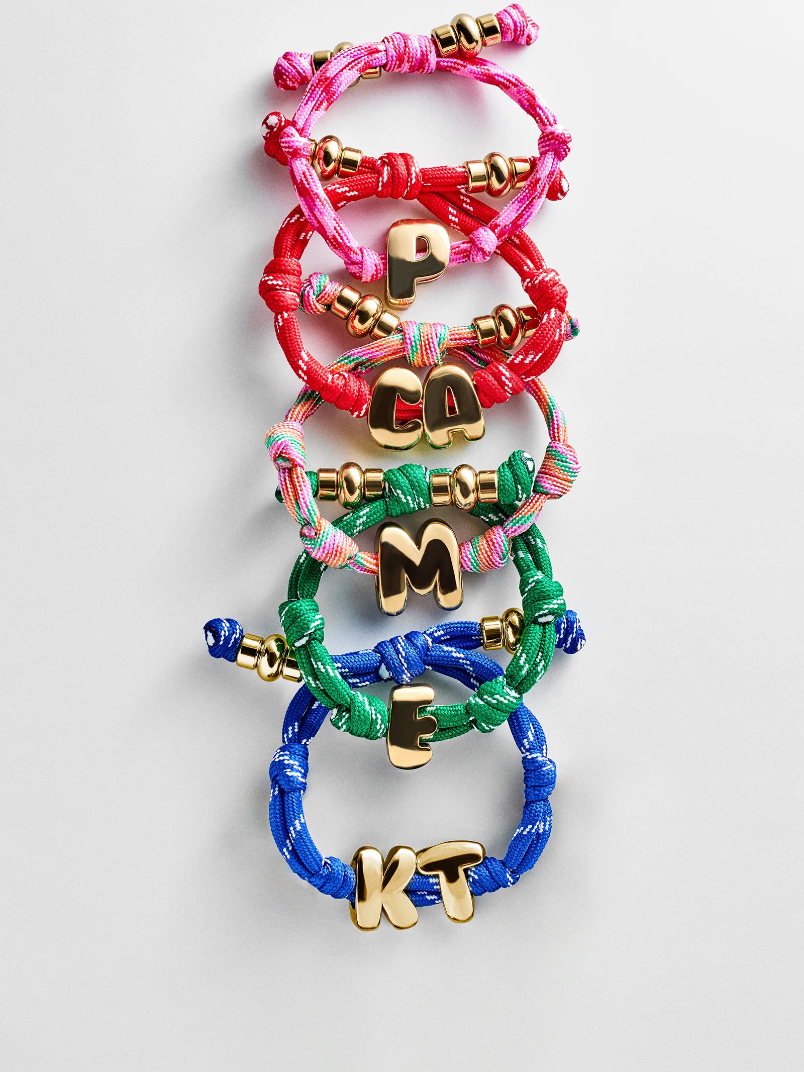 Knotty Initial Custom Bracelet - Bright Green Single Letter | BaubleBar