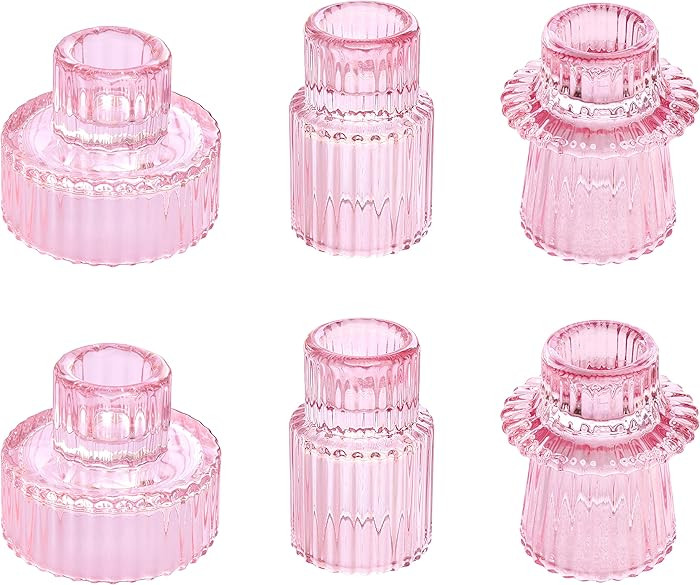 Taper Glass Candlestick Holders Tealight Candle Holders for Table Centerpieces, Wedding Decor and... | Amazon (US)