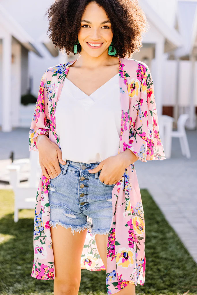 Someone To Love Blush Pink Floral Kimono | The Mint Julep Boutique