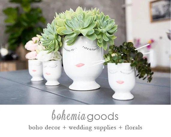 Face planter, head planter, gardening gift, bridal shower gift, face vase, mother, housewarming gift | Etsy (US)