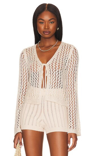 Navea Tie Front Top in Ivory Multi | Revolve Clothing (Global)