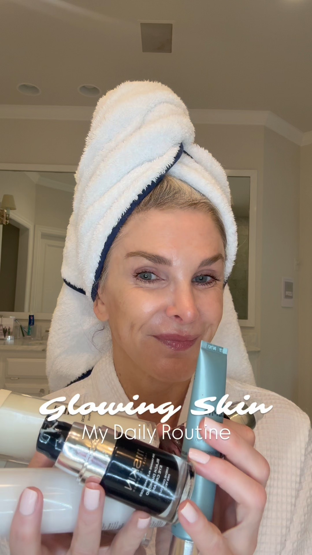 My daily morning routine for glowing skin. Apply in this order:
1) 111Skin Repair Serum and UBeauty Resurfacing Compound
2) 111Skin Black Diamond Eye Cream
3) Revision Skincare Youthfull lip
4) UBeauty The Sculpt Neck Concentrate
5) UBeauty Super Hydrator 
6) Elemis Pro-Collagen SPF 50
7) Colleen Rothschild Illuminating Tinted Eye Cream



#LTKOver40 #LTKBeauty