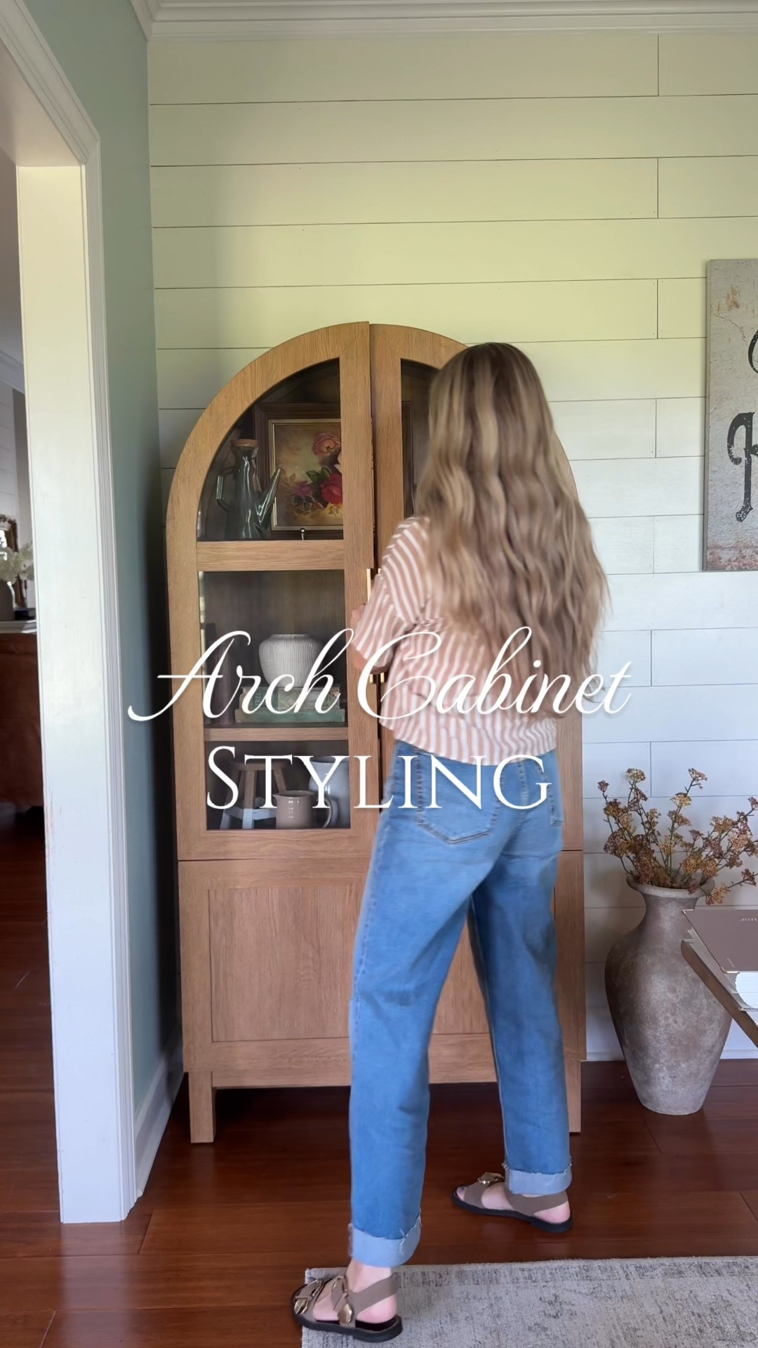 Better Homes & Gardens Viral Arch Cabinet Styling! I love mixing old (true vintage pieces) and new (affordable home decor finds) to create a timeless feel! The arch cabinet is from Walmart and many of the decor pieces are from Target, Amazon and the thrift store. 

#LTKHome #LTKSeasonal #LTKFindsUnder50