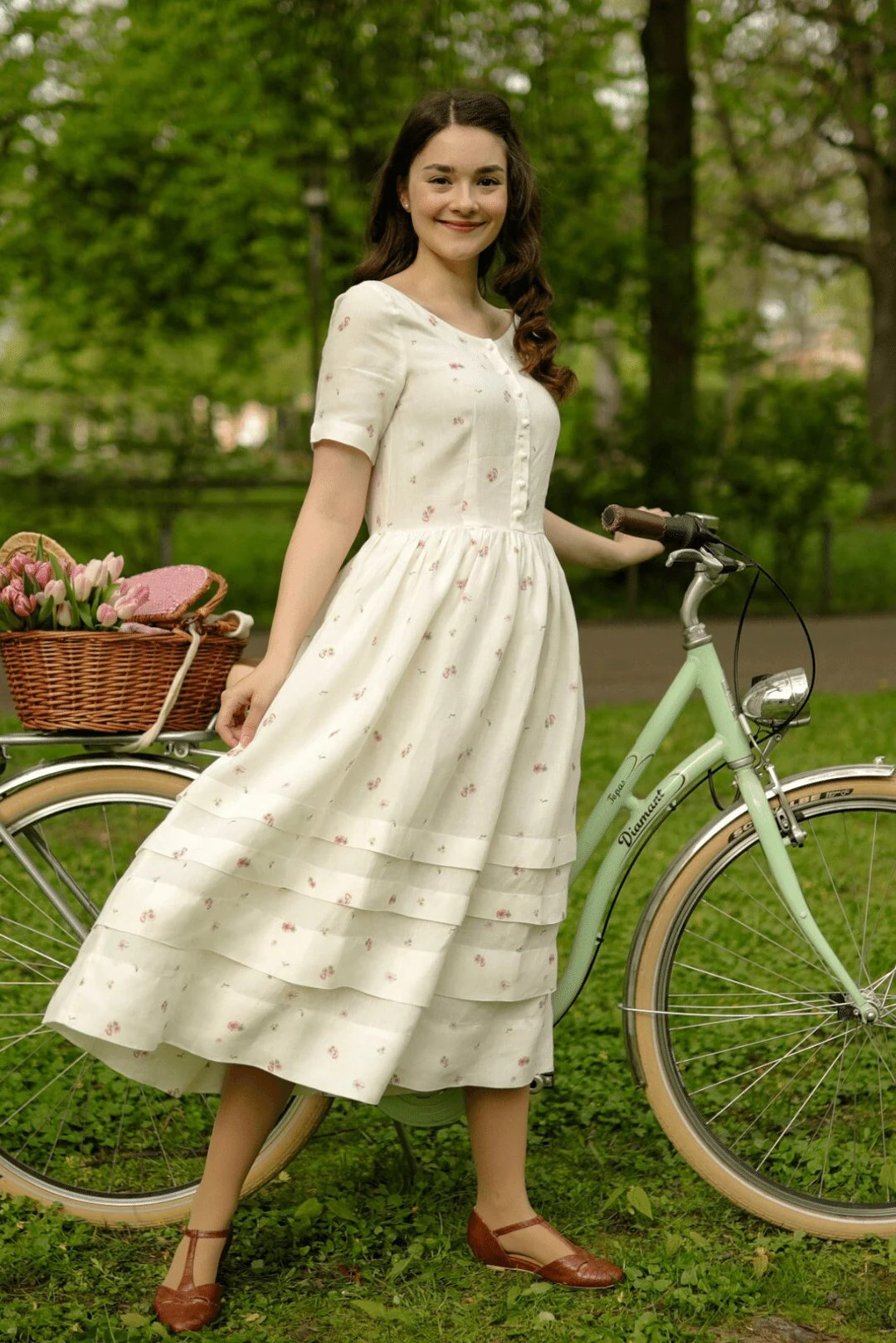 FLORAL LINEN DRESS | Victorian Dress, Fairy Dress, Renaissance Dress, Womens Clothing Boho, Regen... | Etsy (US)