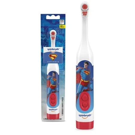 Spinbrush Superman Battery Powered Electric Toothbrush for Children Ages 3+ with AA Battery, Soft Head Bristles | Walmart (US)
