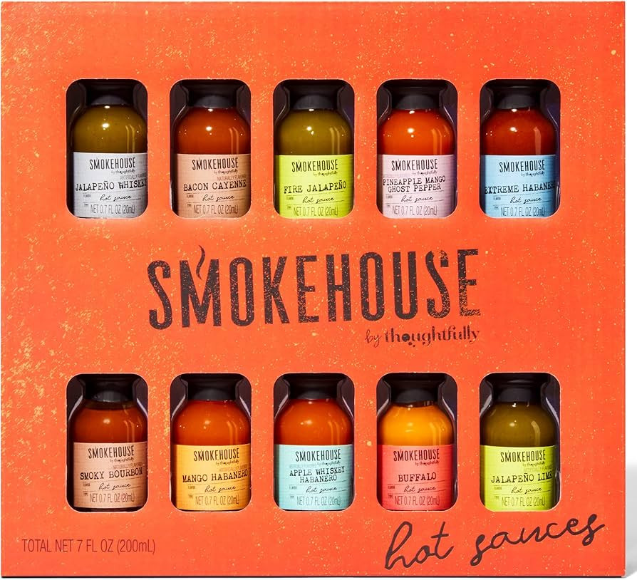 Smokehouse by Thoughtfully, Gourmet Hot Sauce Gift Set, Flavors Include Mango Habanero, Buffalo, ... | Amazon (US)