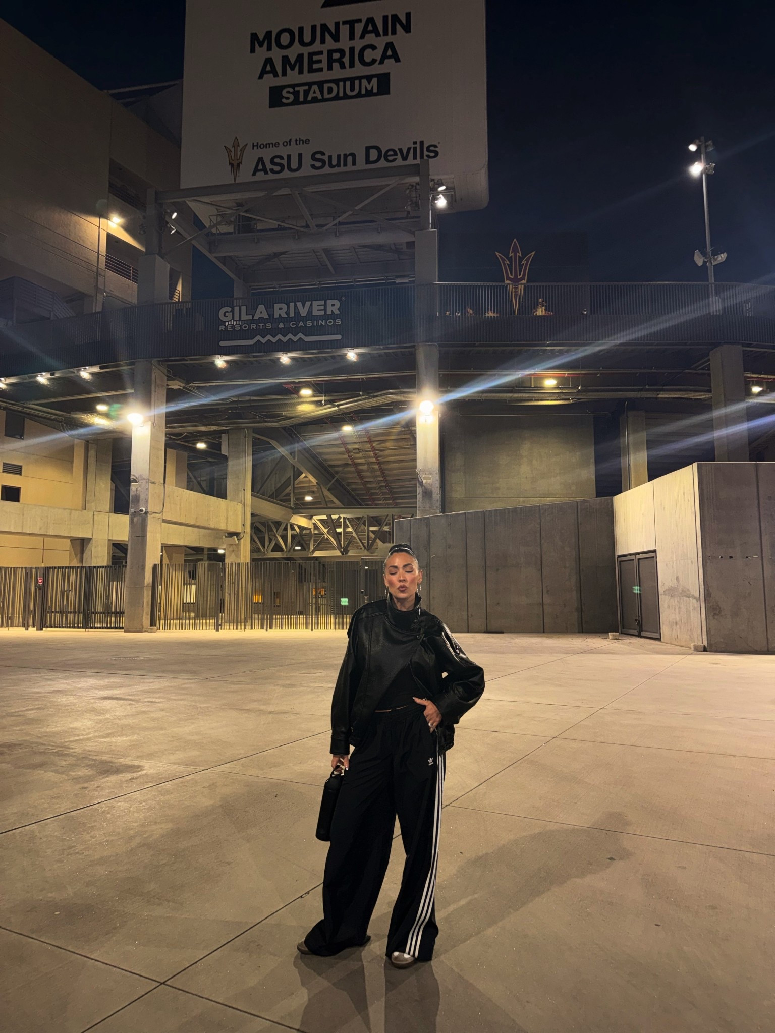 Take your wife to work night 🤪🔱 sharing what I wore on campus with Brody!

Amazon faux leather jacket size small
Adidas wide leg wind pants size XS 
Adidas samba 


#LTKSeasonal #LTKdayinmylife #LTKstorytime