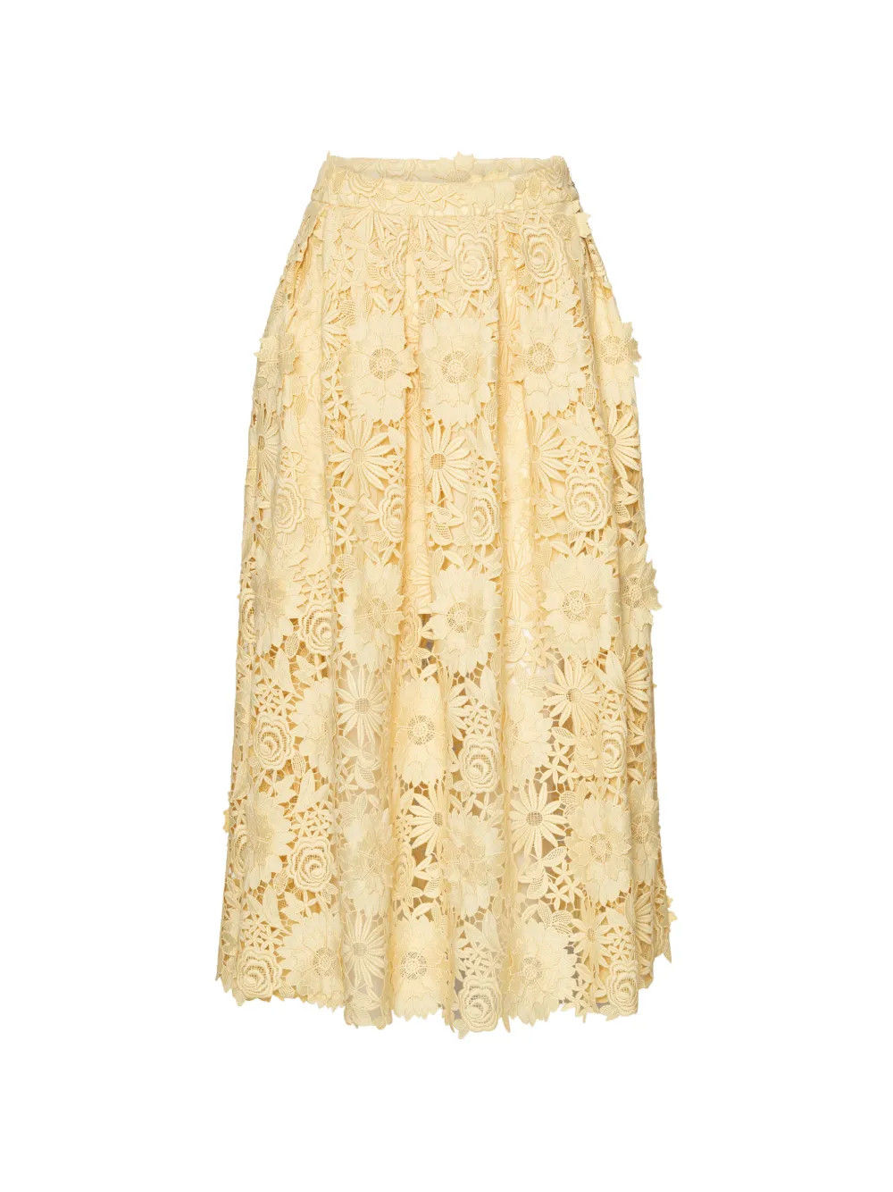 ROTATE BIRGER CHRISTENSEN 3D Lace Midi Skirt | Neutrals | FARFETCH FR | Farfetch Global