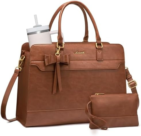 LOVEVOOK Laptop Tote Bag for Women,Leather Work Bag, Waterproof Business Teacher Bag,Large Comput... | Amazon (US)