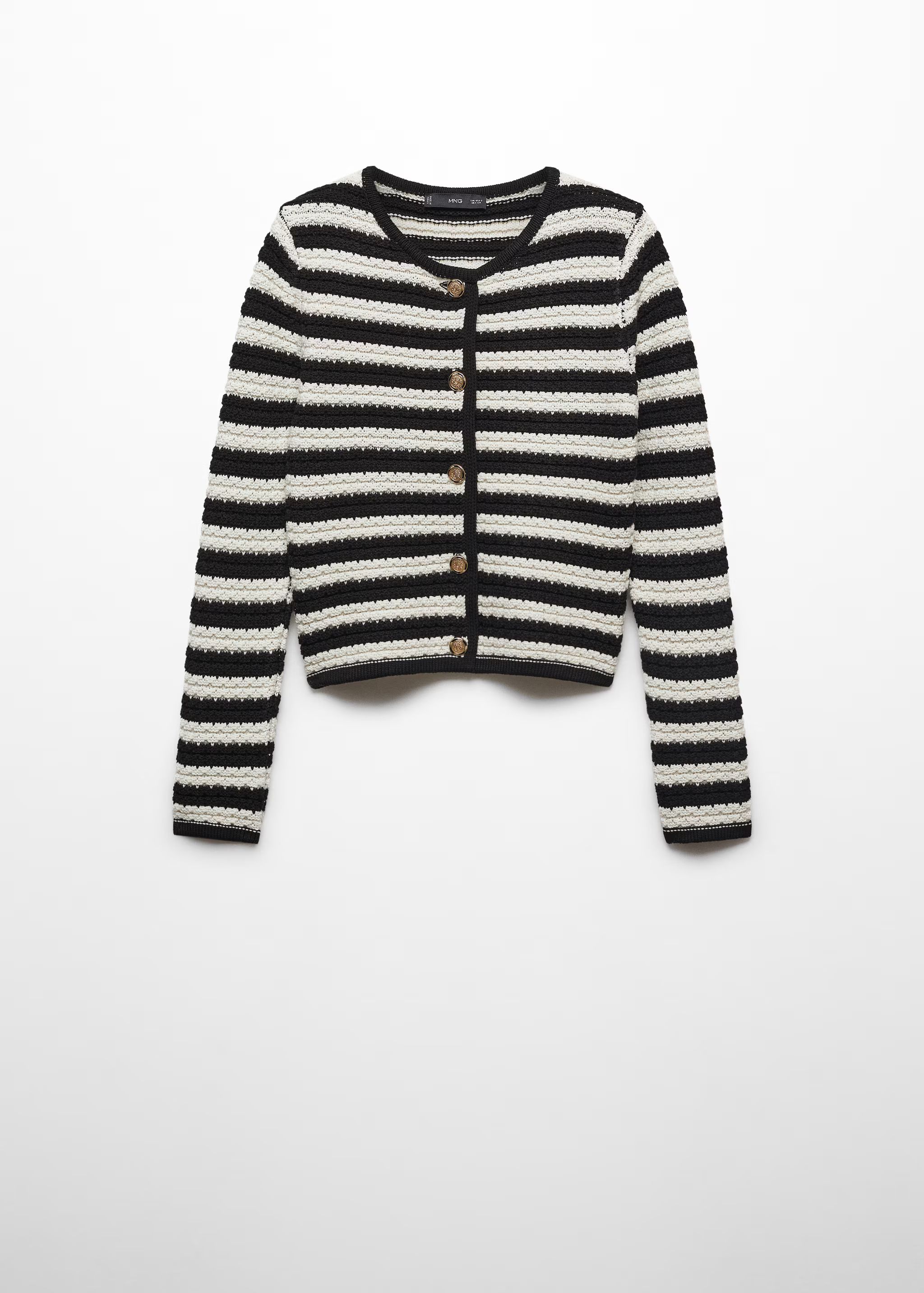 Striped cardigan with jewel buttons - Woman | MANGO USA | MANGO (US)