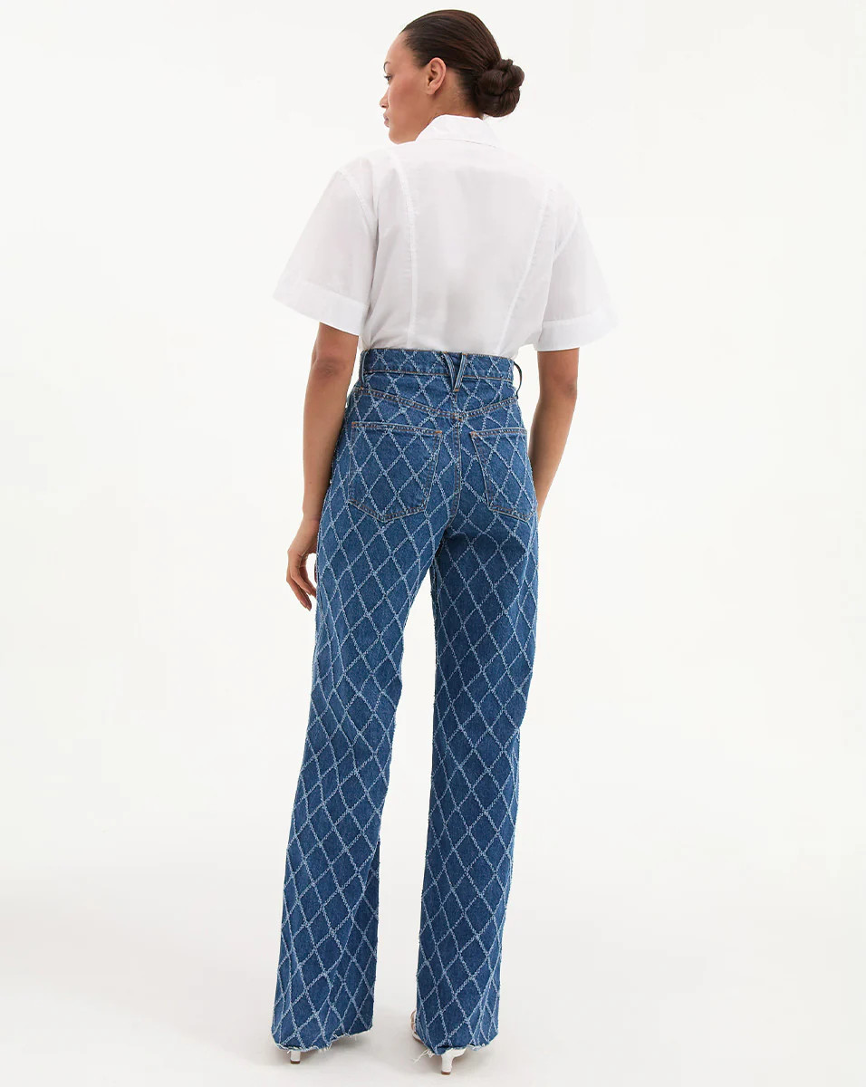 Taylor Diamond Printed Wide-Leg Jean | Veronica Beard