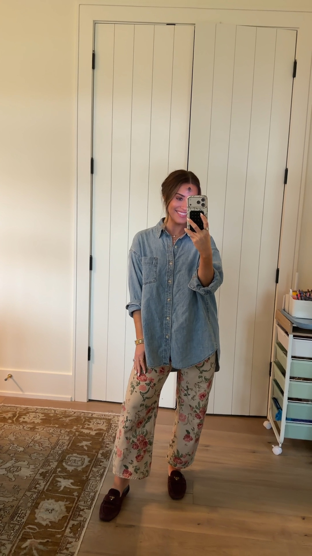 Wearing a small in denim bottom down (have had for years & LOVE the fit), 26 in floral barrel jeans (found on sale!), and slides are old (will link other options). Great transitional outfit for warmer days. 

Denim, floral, barrel jeans, spring outfit 



#LTKSaleAlert #LTKmomlife #LTKgrwm
