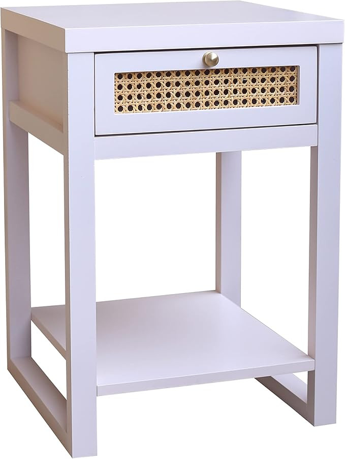 Decor Therapy Luna Rattan Drawer End/Side Table, Blush | Amazon (US)