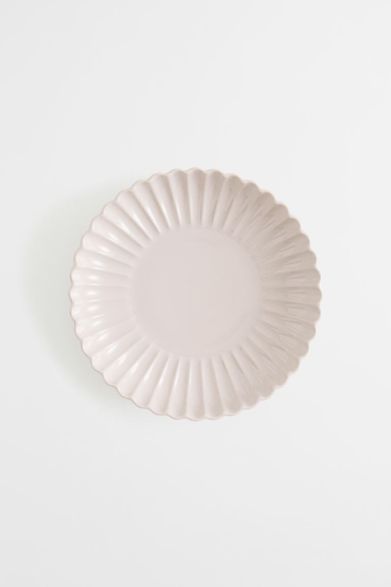 Deep Stoneware Plate - Light beige - Home All | H&M US | H&M (US + CA)