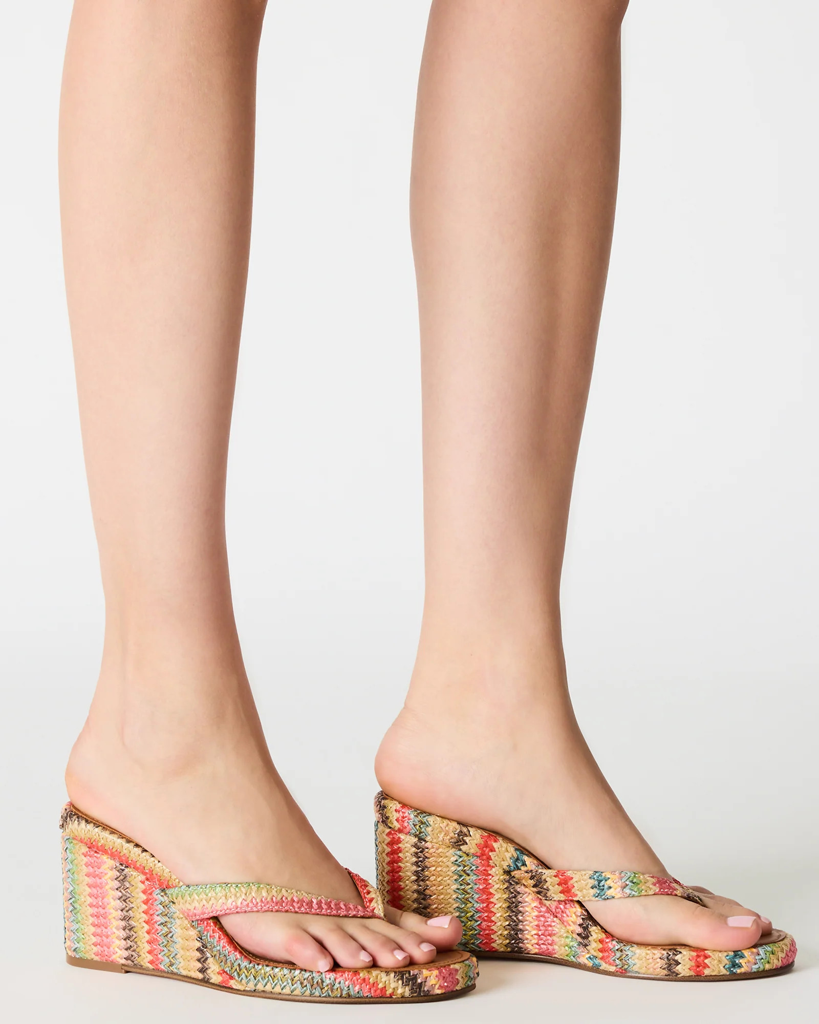 PLAYING Bright Multi Thong Wedge Women's Sandal | Steve Madden (US)