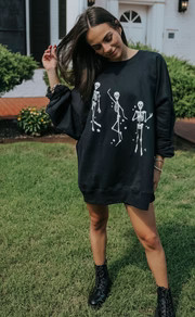 friday + saturday: skeletons glow in the dark sweatshirt | RIFFRAFF