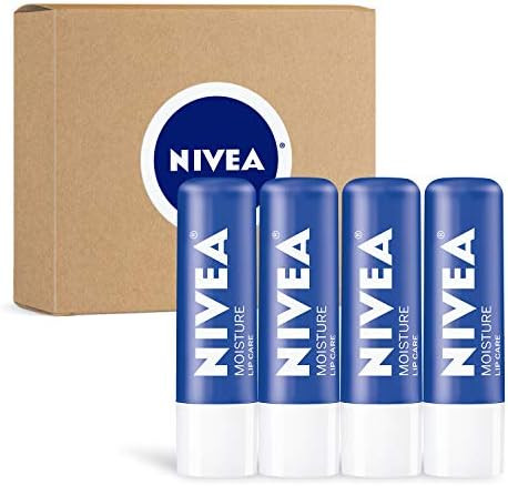 NIVEA Moisture Lip Care, Lip Balm Stick with Shea Butter, Jojoba Oil and Avocado Oil, 0.17 Oz, Pack  | Amazon (US)