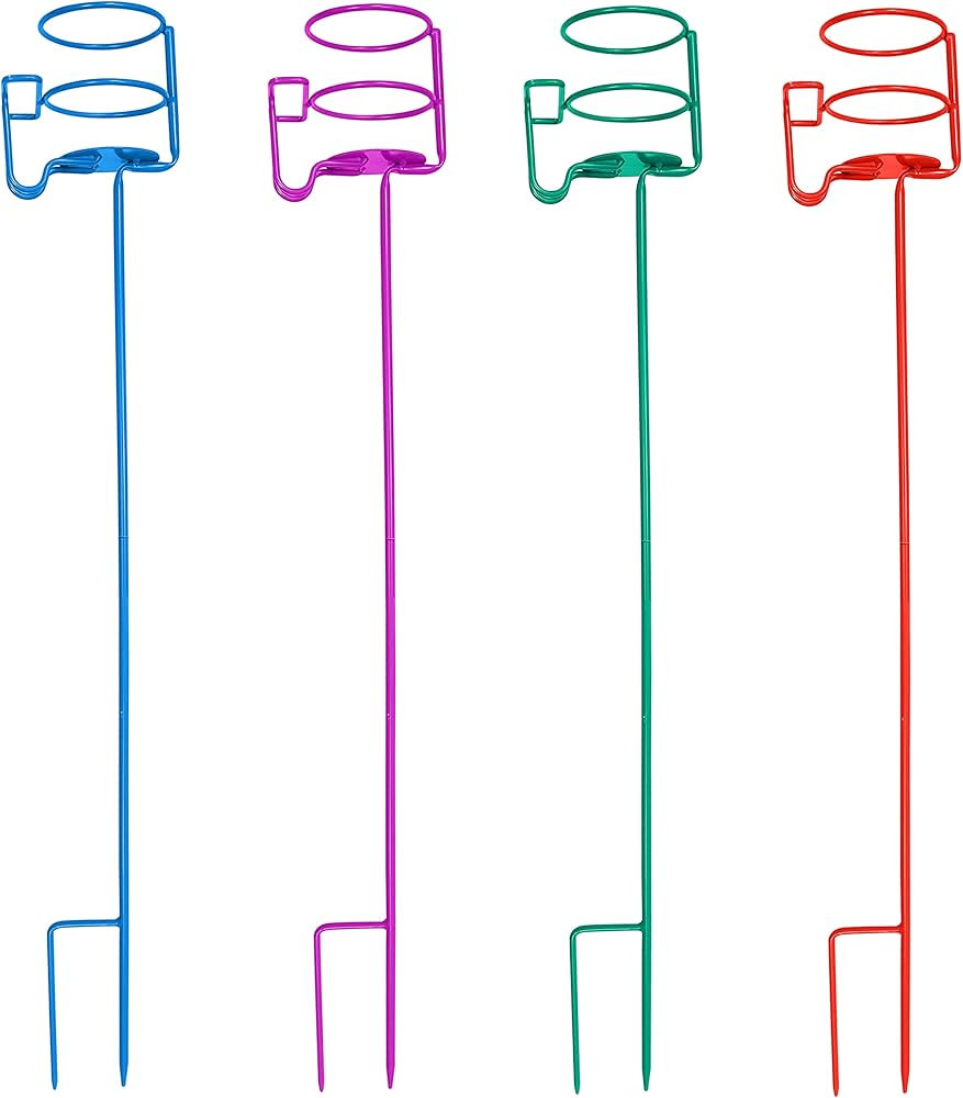 Decko OutDoor 30215 Beverage & Phone Outdoor Beverage/Phone Holder, Blue, Purple, Green, Red (4-P... | Amazon (US)