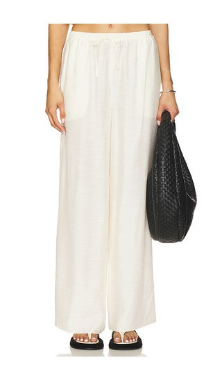 onia Textured Gauze Wide Leg Pant in Neutral. - size L | Revolve Clothing (Global)