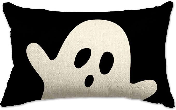Amazon.com: Halloween Pillow Cover 12x20 Ghost Halloween Lumbar Pillow Covers Decorations Outdoor... | Amazon (US)