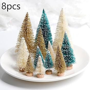 Ochine 8Pcs Artificial Mini Christmas Trees Christmas Tabletop Tree Mini Pine Tree Sisal Trees wi... | Amazon (US)