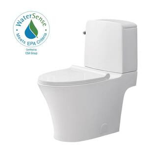 Glacier Bay Ranier 2-piece 1.1/1.6 GPF Dual Flush Elongated Toilet in White Seat Included GBTO202... | The Home Depot