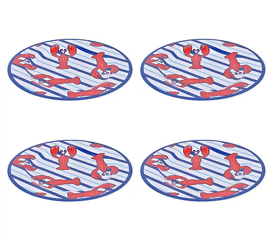 Temp-tations Seasonal Set of (4) 10.5" Melamine Dinner Plates - QVC.com | QVC