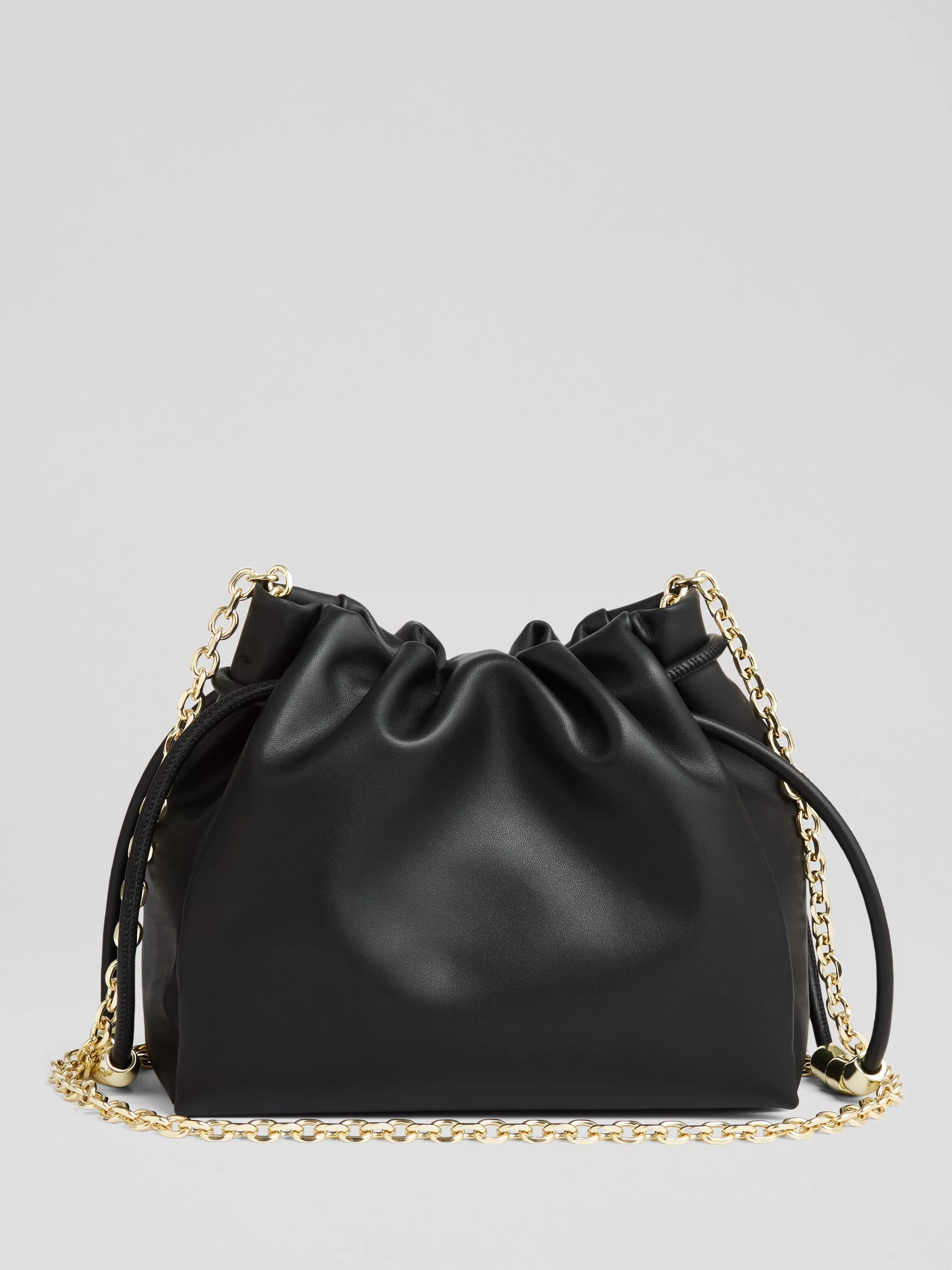 L.K.Bennett Kendra Beaded Drawstring Leather Crossbody Bag, Black | John Lewis (UK)
