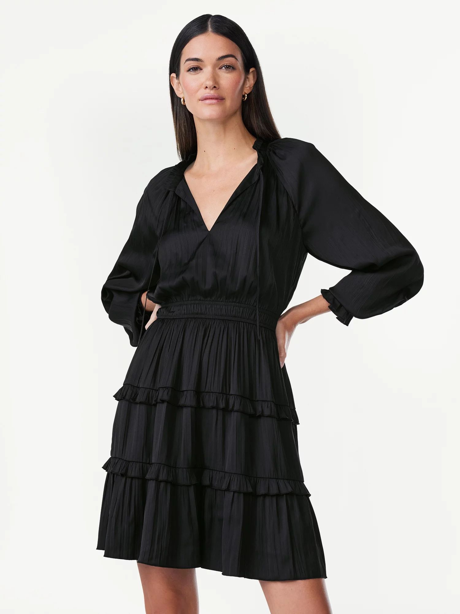 Scoop Women's Ruffle Mini Dress, Sizes XS-2XL | Walmart (US)