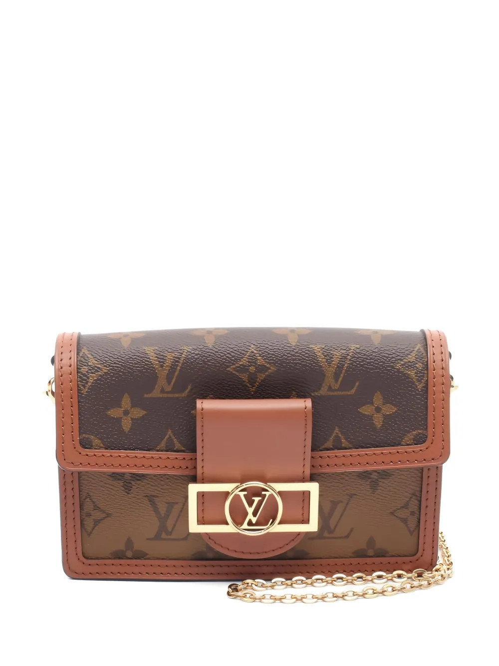 Louis Vuitton Pre-Owned 2021 Dauphine Chain Wallet monogram clutch bag - Brown | Farfetch Global