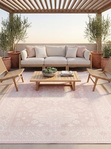 Rugs.com Outdoor Aztec Collection Rug – 2' x 3' Pink Flatweave Rug Perfect for Living Rooms, La... | Amazon (US)