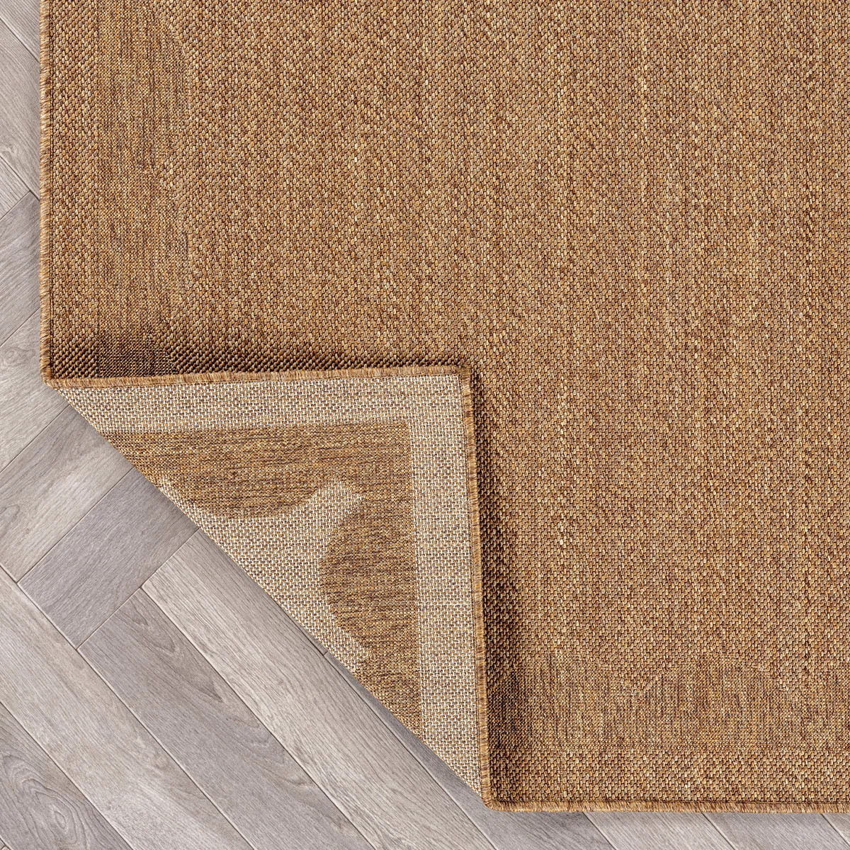 Scallop Border Natural/Jute Easy-Care Indoor/Outdoor Flat Woven Area Rug | Wayfair North America